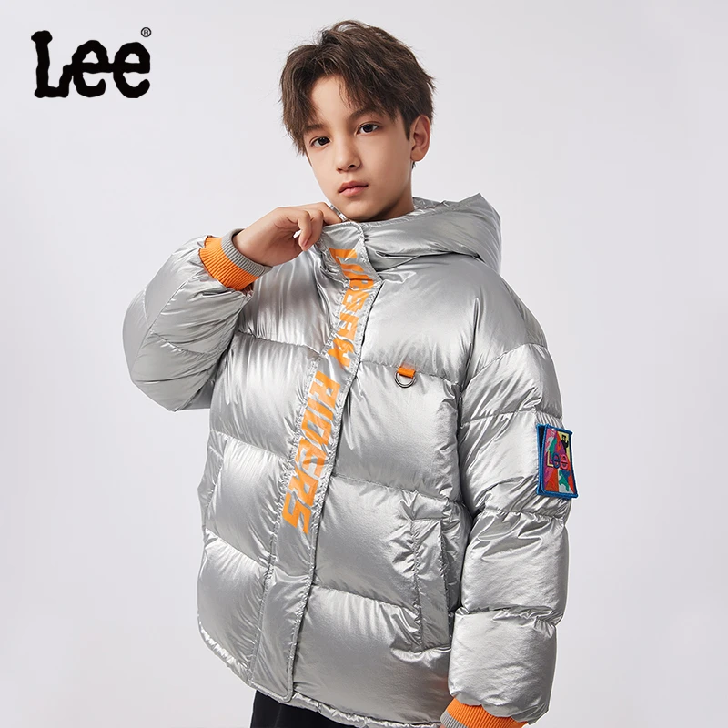 Leekids儿童羽绒服男童女童羽绒服蓬松撞色外套冬季保暖加厚