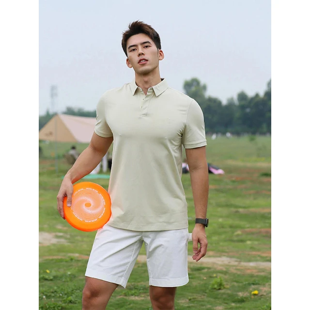 2025新款男士Polo衫夏季薄款翻领修身冰丝纯色t恤拉夫劳伦运动风