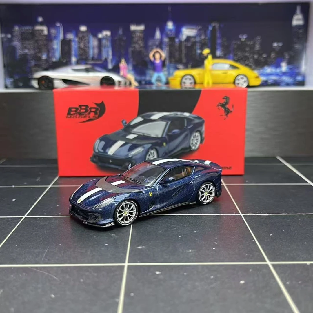价格已开 现货BBR 1:64 Ferrari 812 蓝色 合金汽车模型