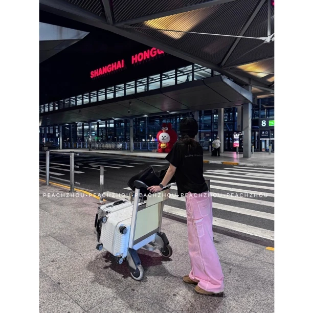 『PEACHZHOU』磨破后标语印花正肩宽松圆领短袖简约休闲百搭基础T恤