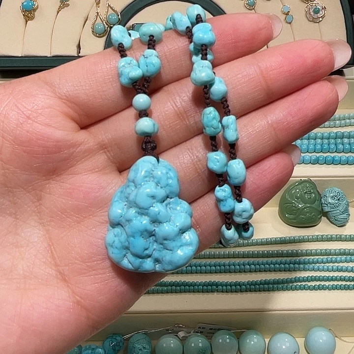 N***y绿松石未镶嵌随型吊坠