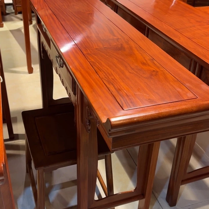 林***枫紫檀木类端景台缅花翘头案