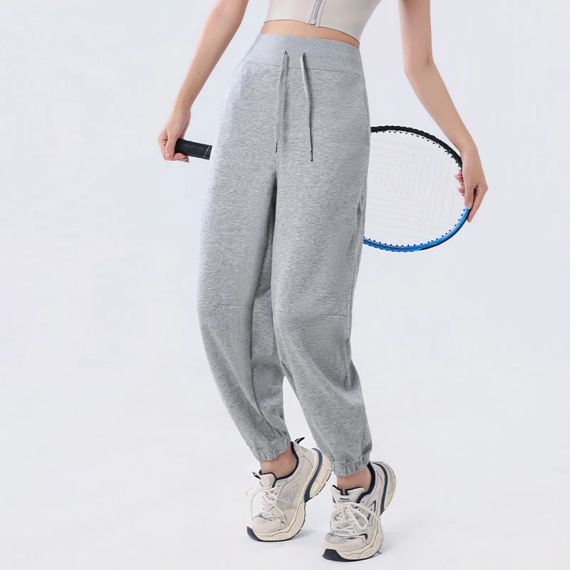 DYISE慵懒阔腿休闲长裤宽松高腰束脚运动卫裤高腰显瘦25015