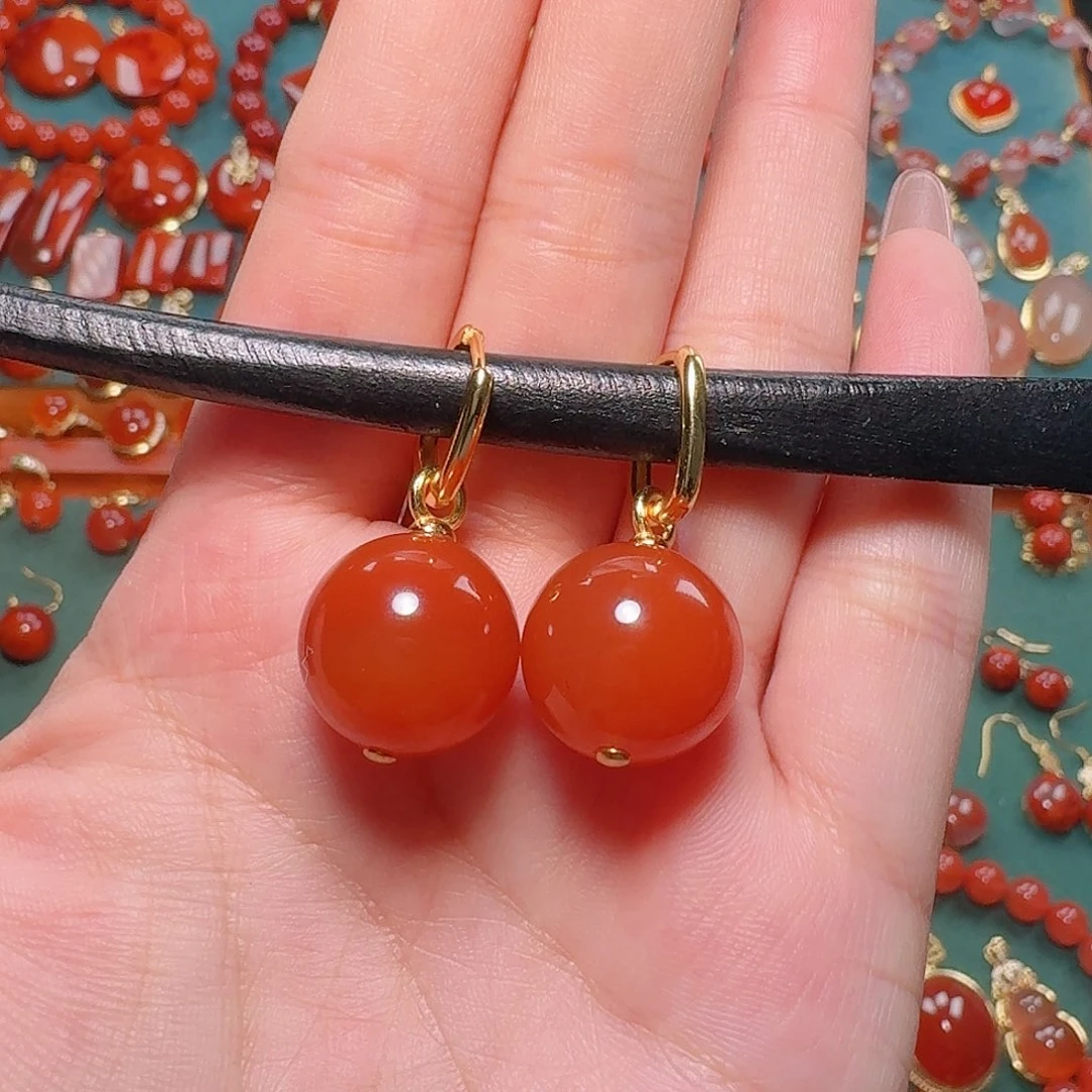 南红玛瑙银S925镶嵌15+