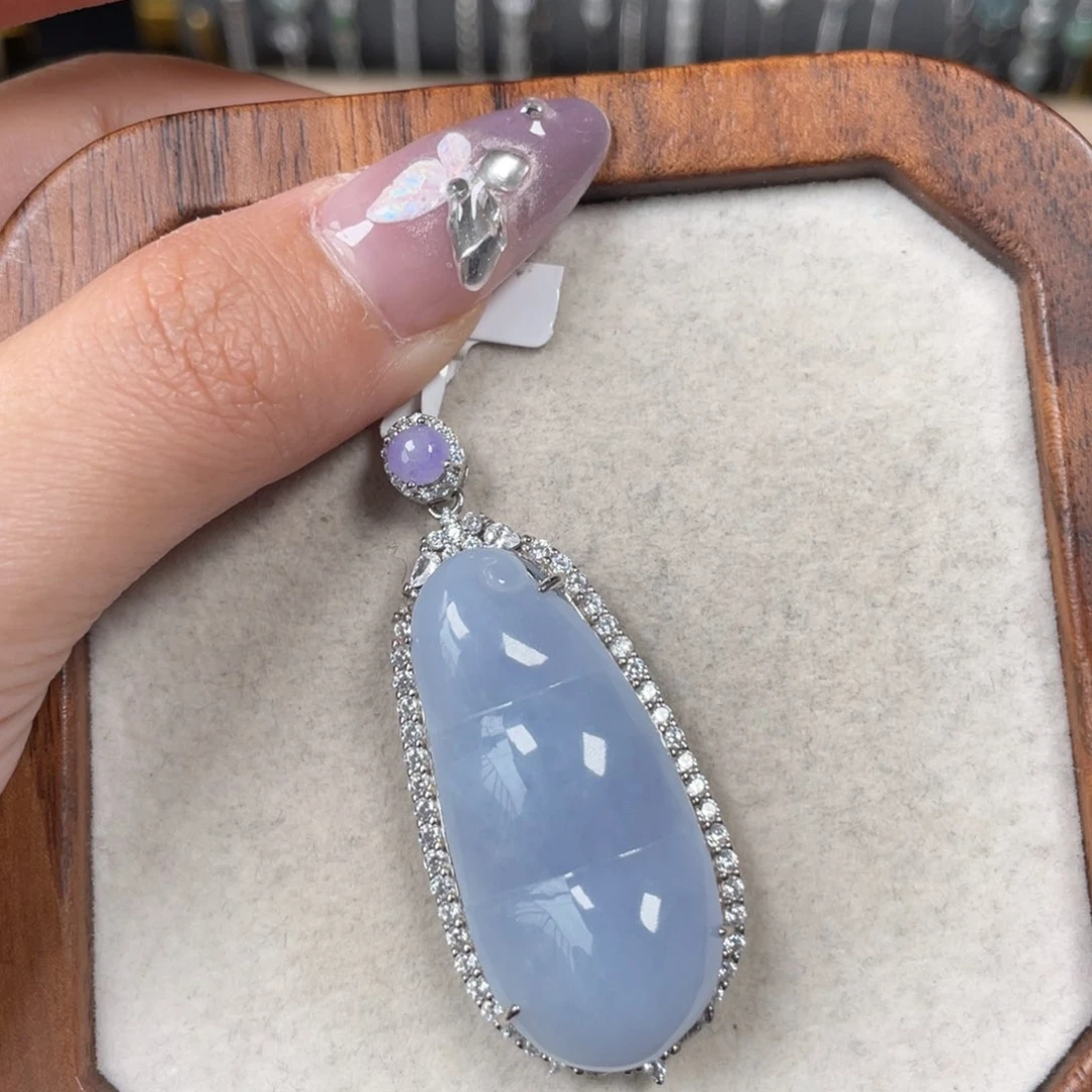 翡翠颈饰银S925镶嵌58988