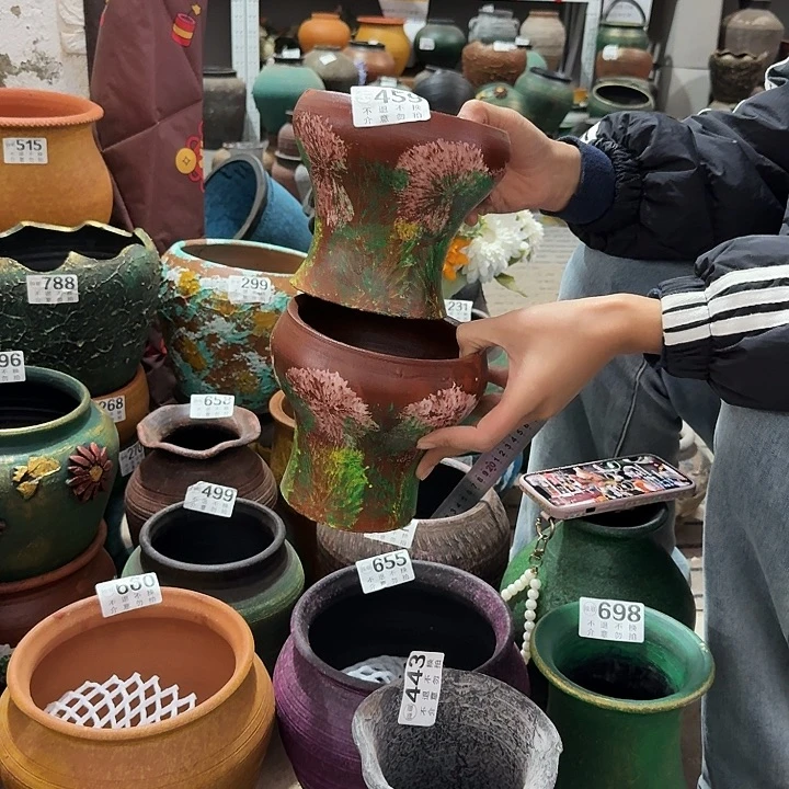 彩绘一对459高度14口径14