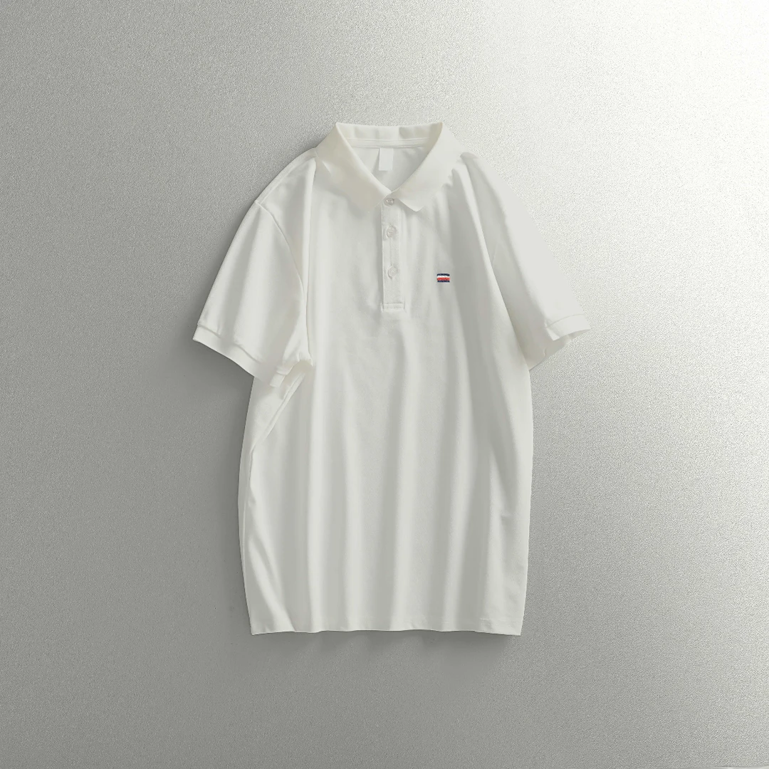 夏季男士时尚百搭商务休闲短袖刺绣POLO衫潮流翻领运动纯色半袖
