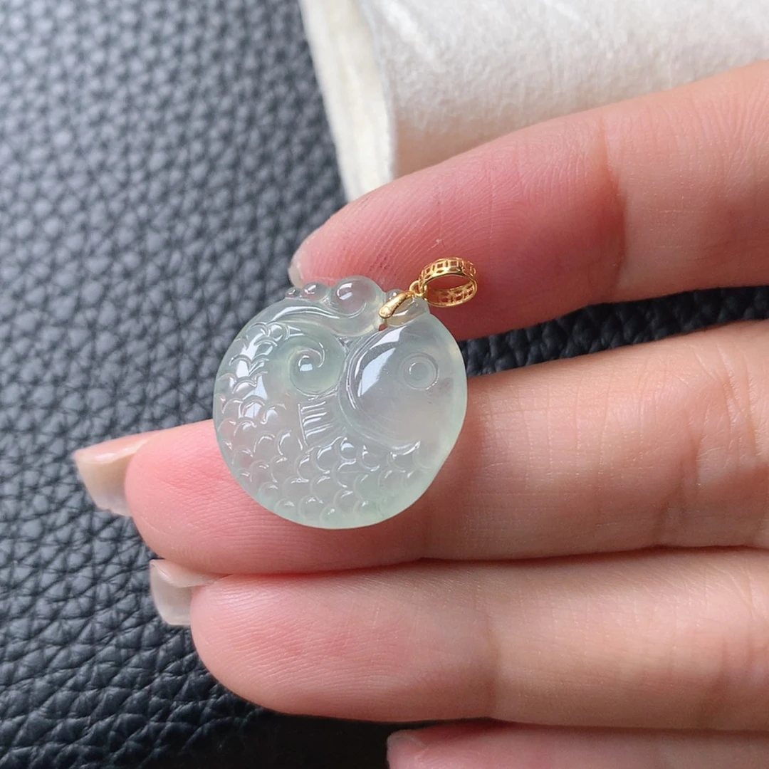 【闪购商品】翡翠18K金镶嵌吊坠(不含链)