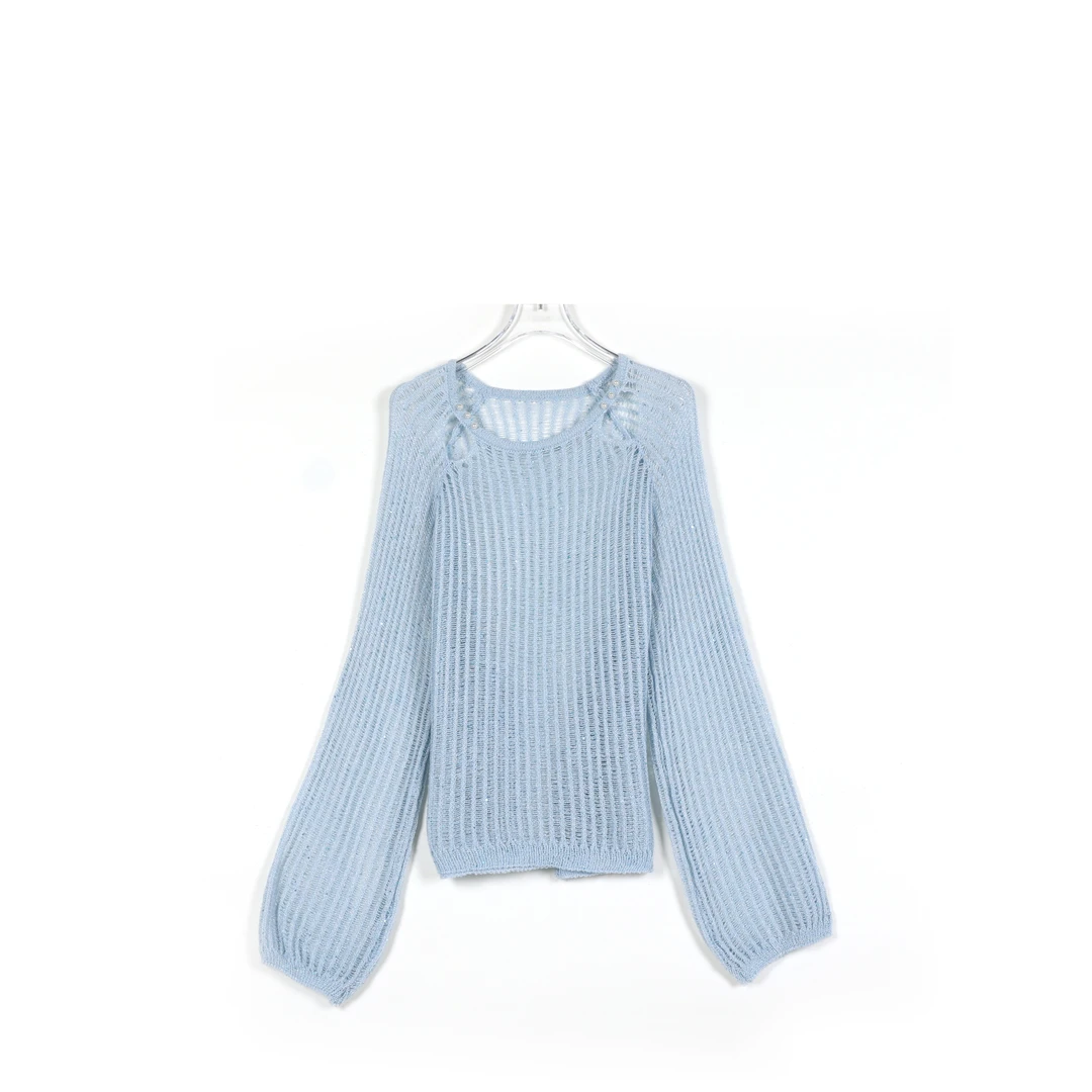 夏季2025新款韩版镂空设计圆领针织上衣253-DD /0324-898