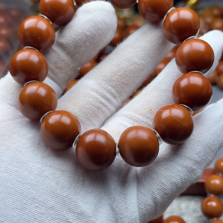 橄榄核手串/手链1.5红铁微花