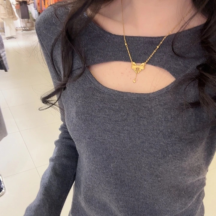 灰色 咖色 黑色收腰小衫