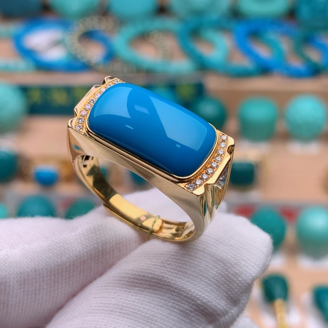 18K金镶嵌绿松石珠宝奇石