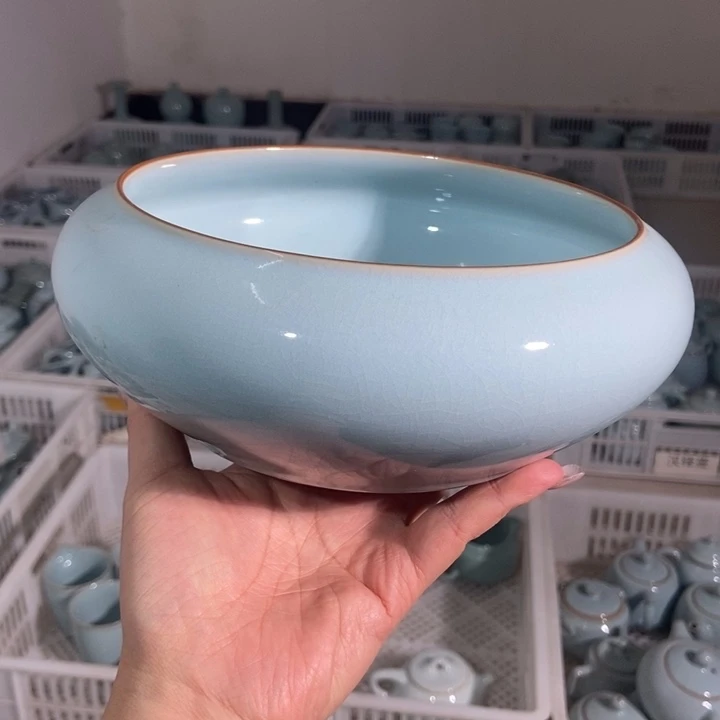 瓷片逍**9微瑕大茶洗8888