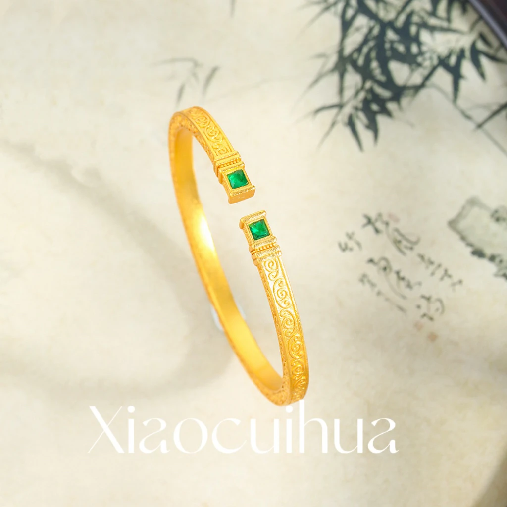 【祥云纹】古法开口可调节精致錾刻实心女生饰品配饰