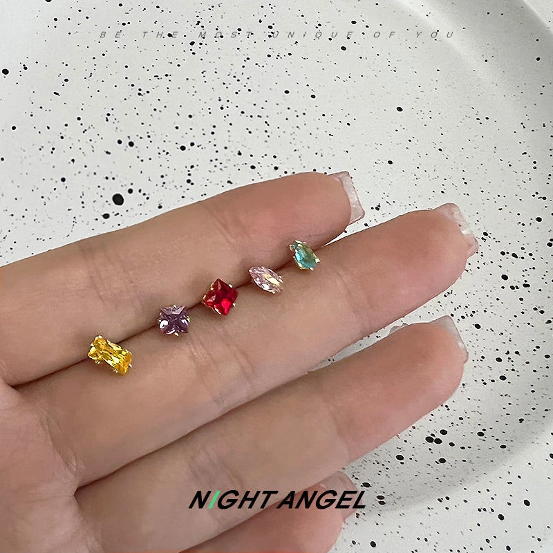 合金耳饰 辣妹耳骨钉叠戴耳蜗钉ins风耳环彩色朋克轻奢百搭耳饰
