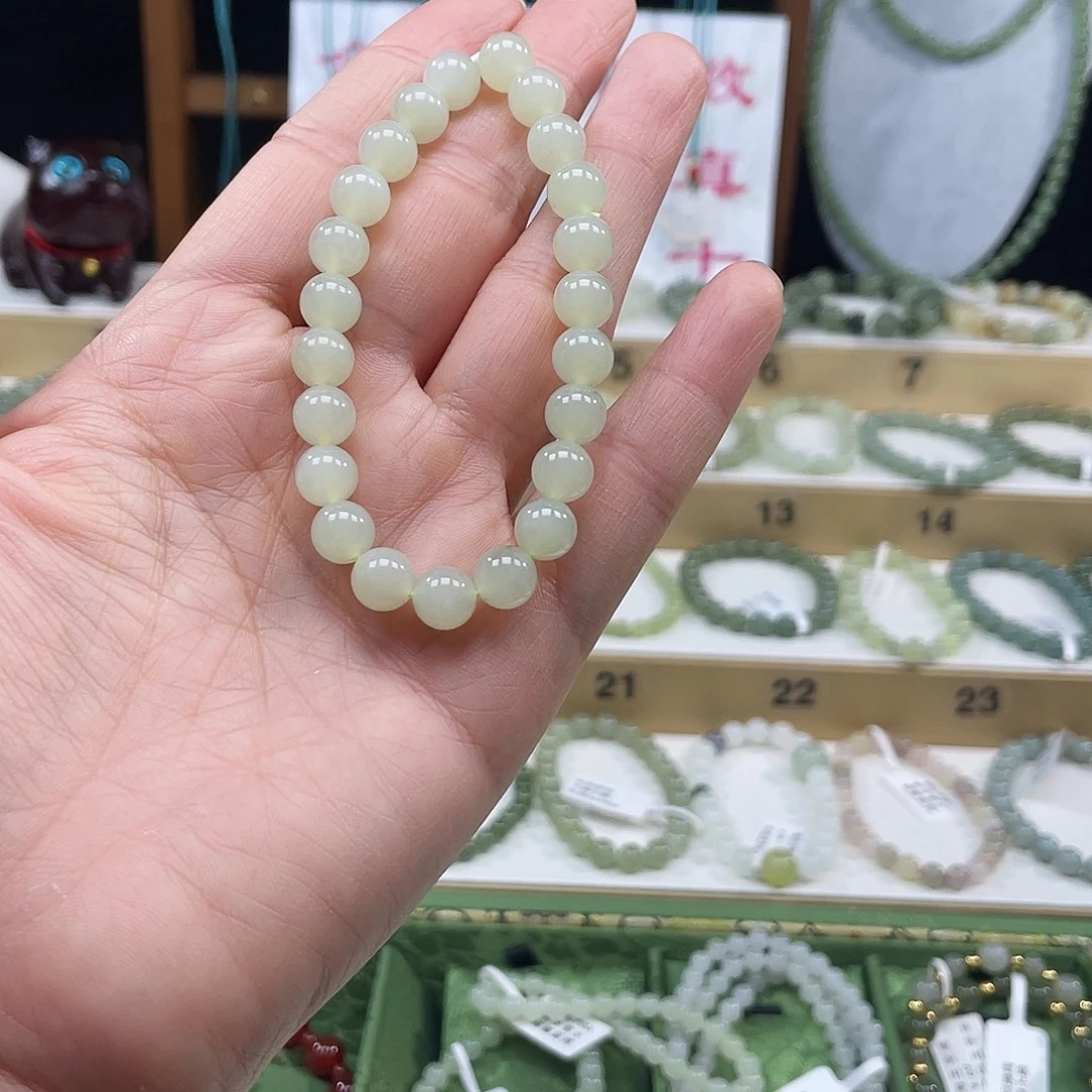 结***缘和田玉未镶嵌手链