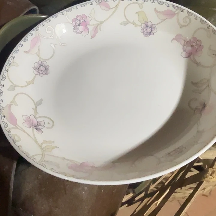 外贸尾单高温陶瓷微瑕七寸韩式汤盘两个