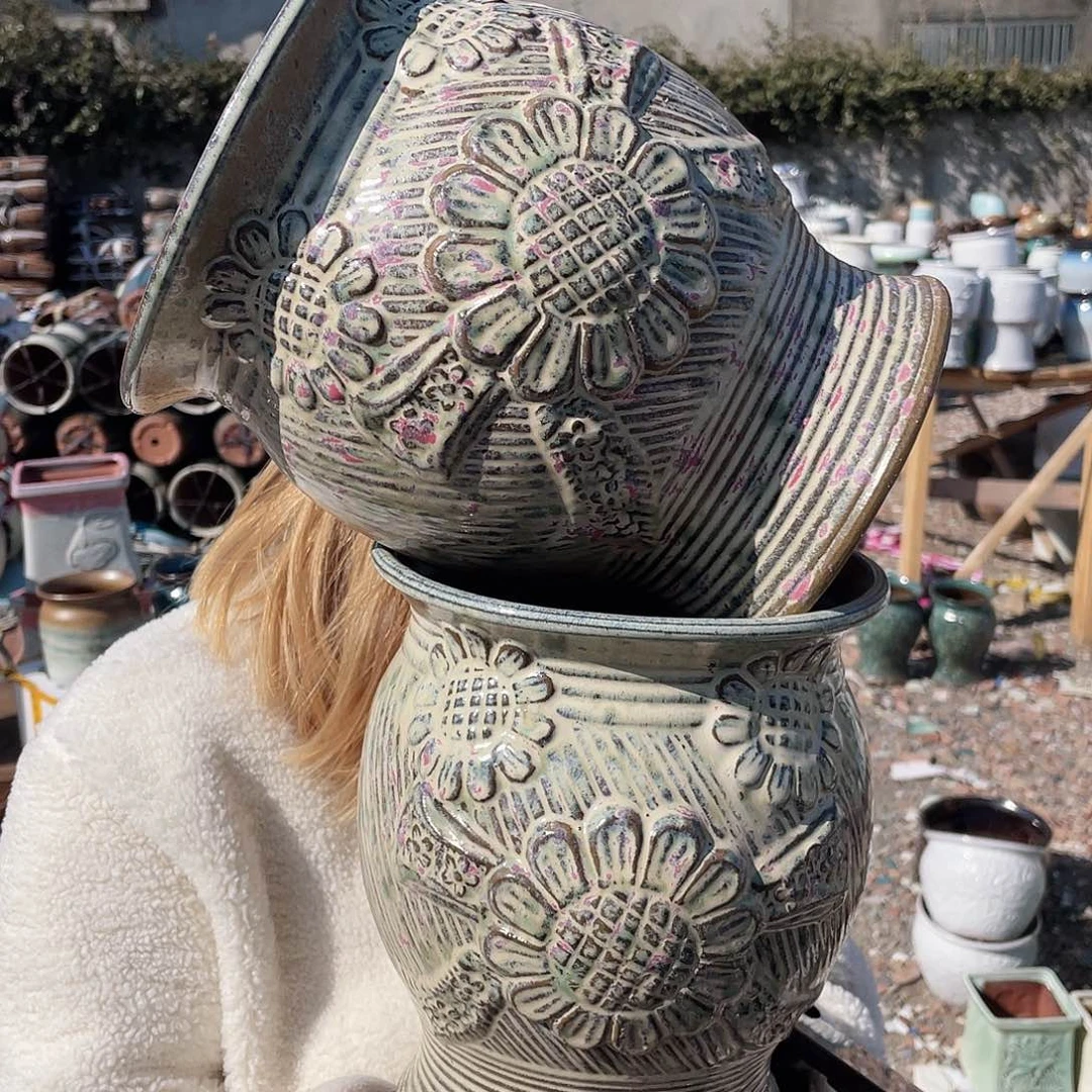 红陶王嫂花盆0129-180