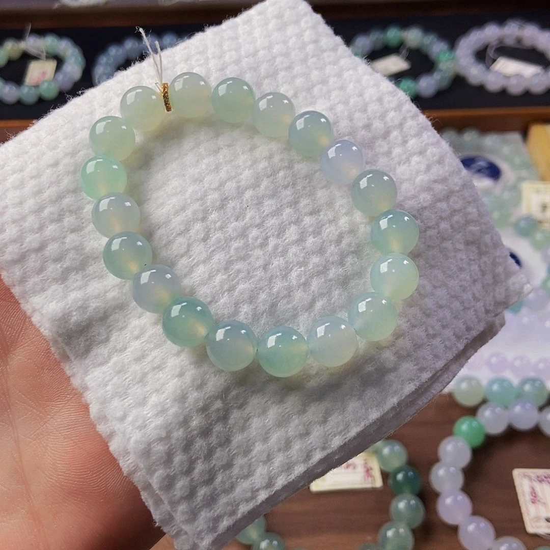 定制翡翠未镶嵌翡翠手串卡9.8