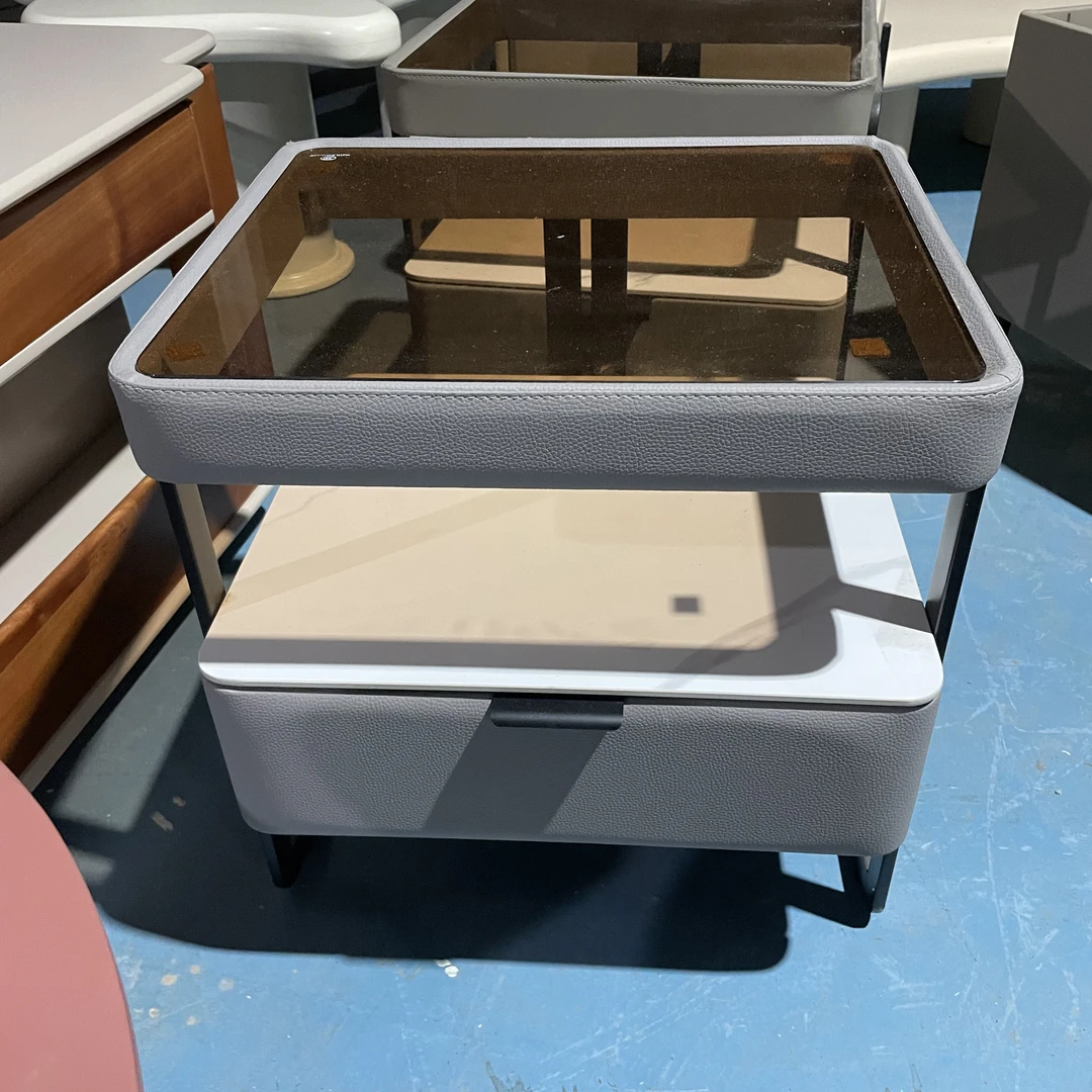 现代极简风床头柜灰色微瑕