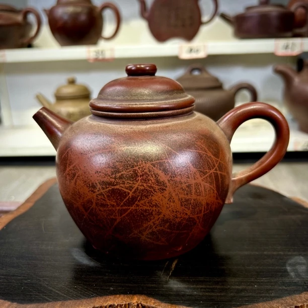 宜兴紫砂壶原矿全手工名家收藏老壶500毫升紫泥大彬圈扭壶