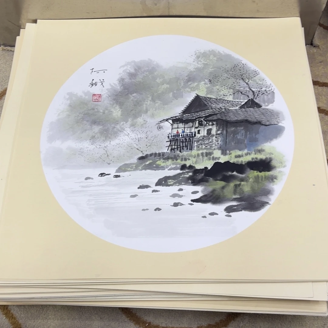 国画赵铁斗方卡纸作品童