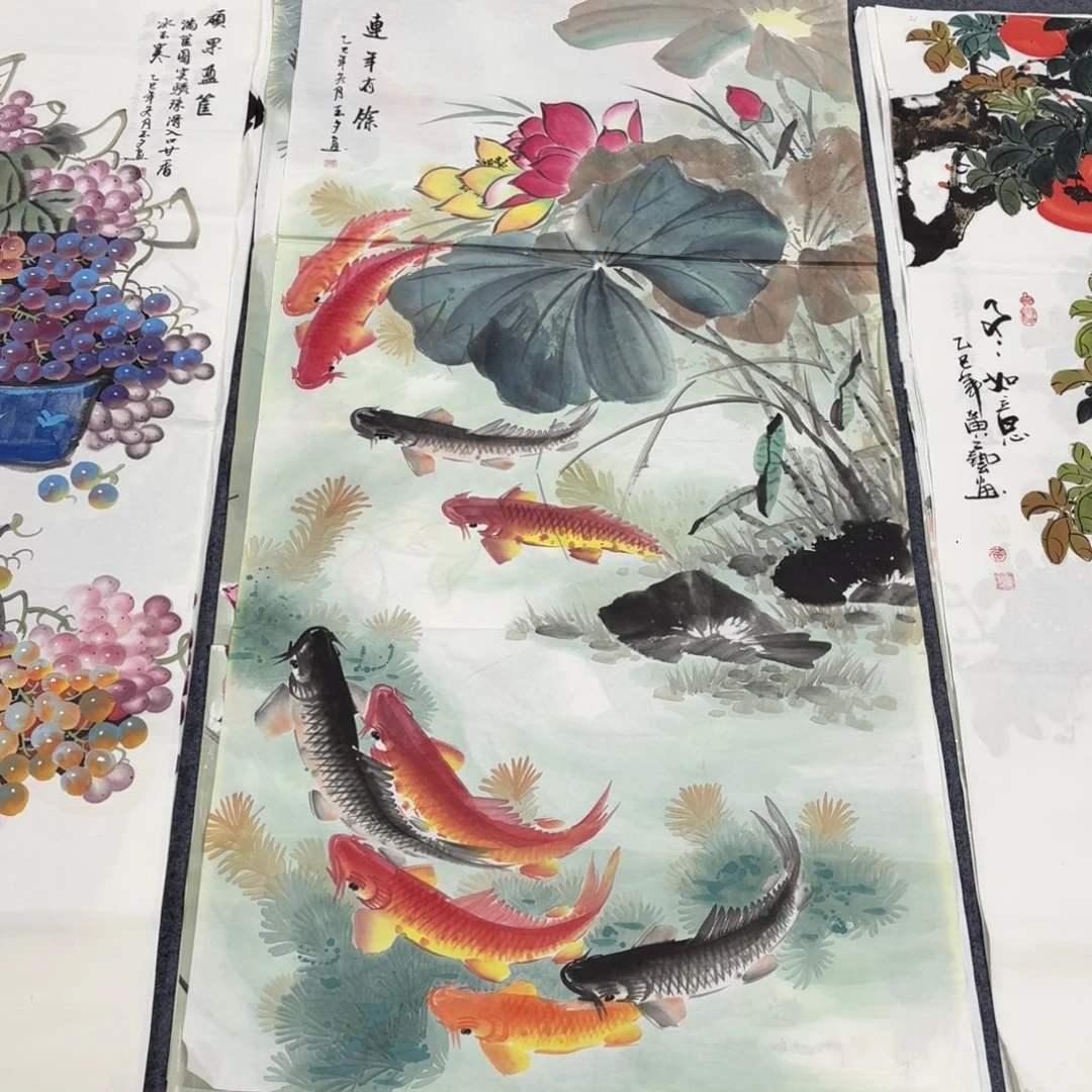 国画140×70手绘画画画