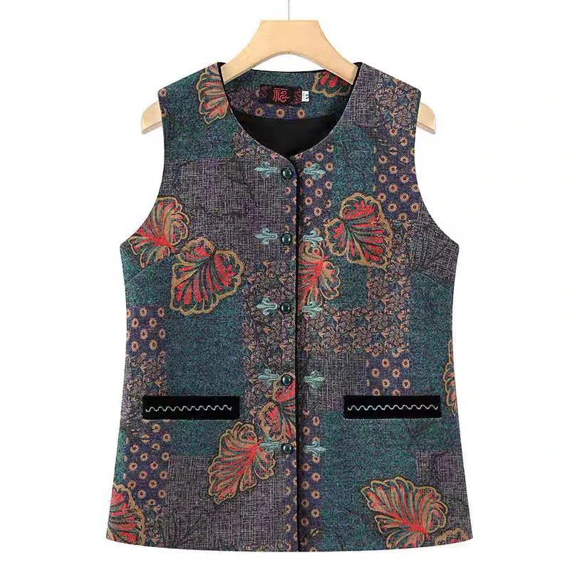 中老年女装春秋休闲宽松大码妈妈装外穿马甲奶奶装坎肩