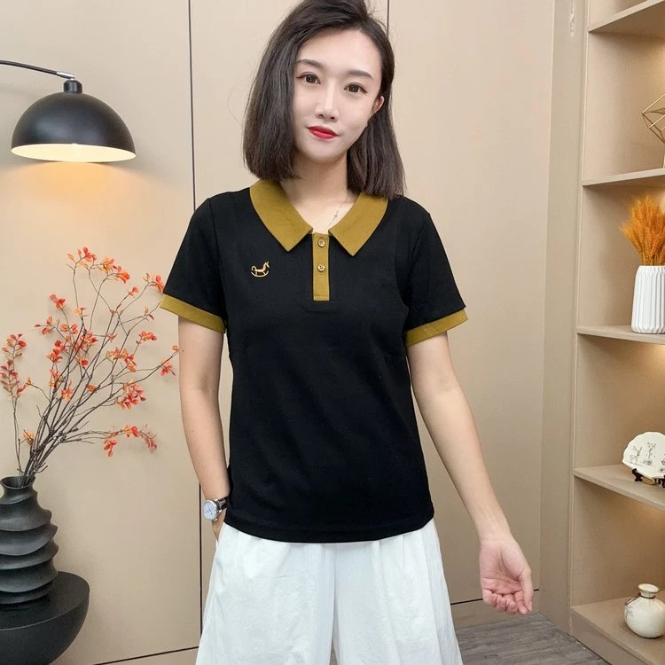 时尚妈妈装短袖条纹T恤2025夏装新款洋气减龄小衫中老年气质上衣