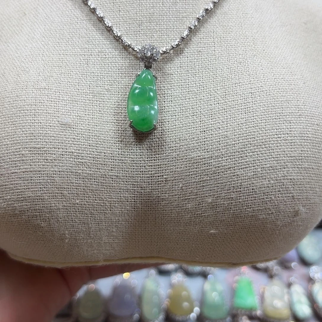 翡翠银S925镶嵌吊坠(不含链)