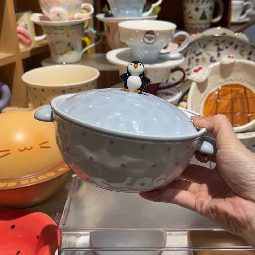 可爱小企鹅泡面碗