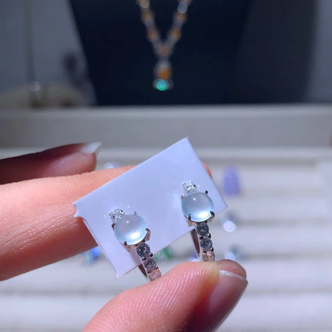 翡翠银S925镶嵌耳饰3