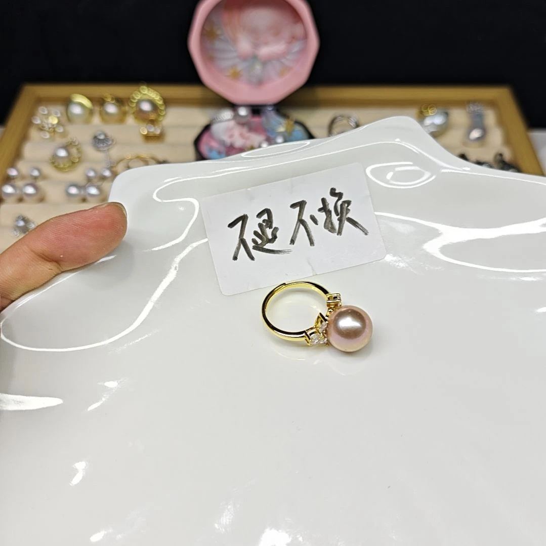 戒指淡水珍珠银S925镶嵌