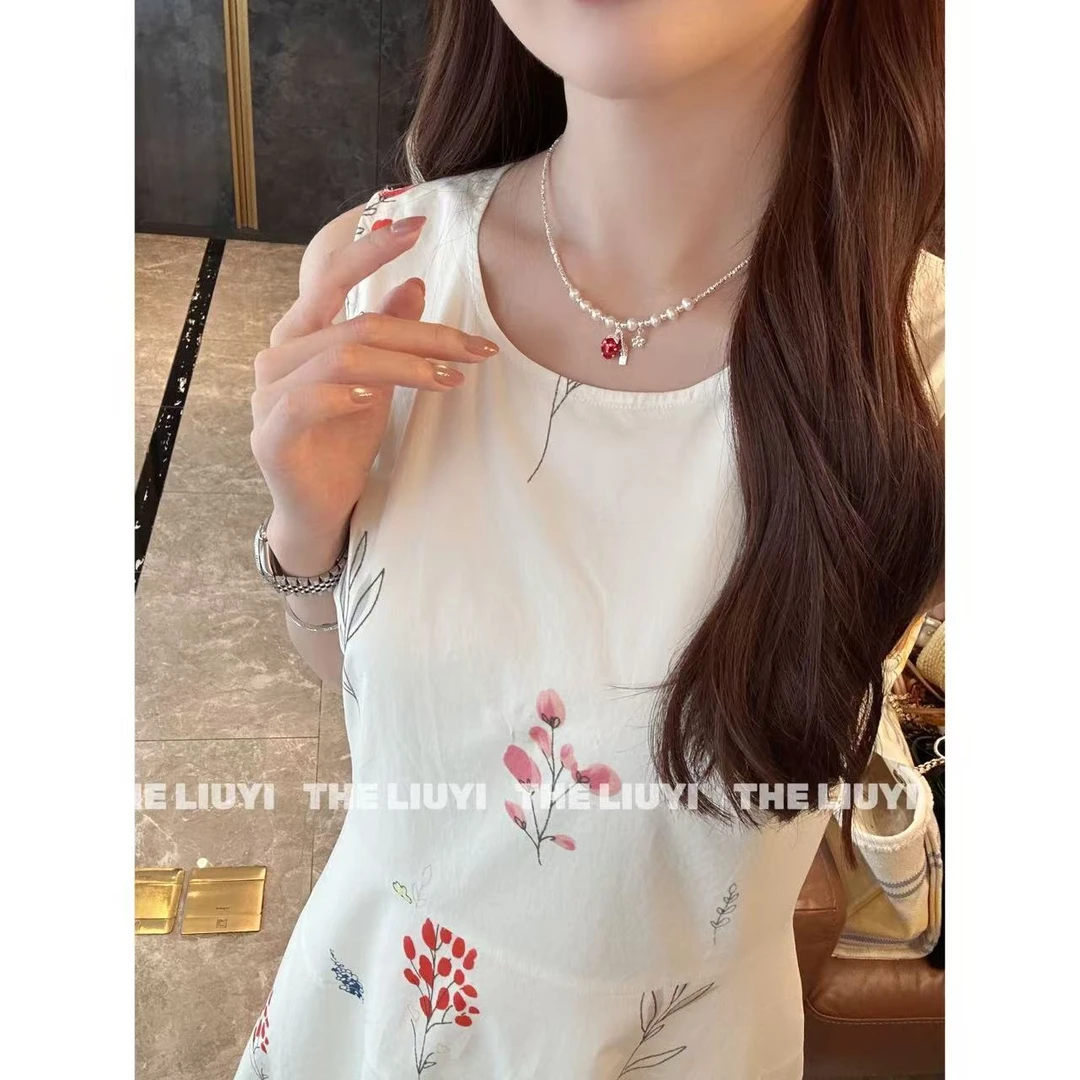 链子925银仿珍珠 【LIUYI】韩版莓有烦恼轻奢小众碎银子项链2621