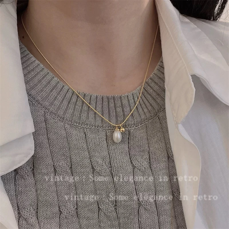 铁合金仿珍珠吊坠 美美推荐1122 珍珠项链女气质百搭高级感ins风