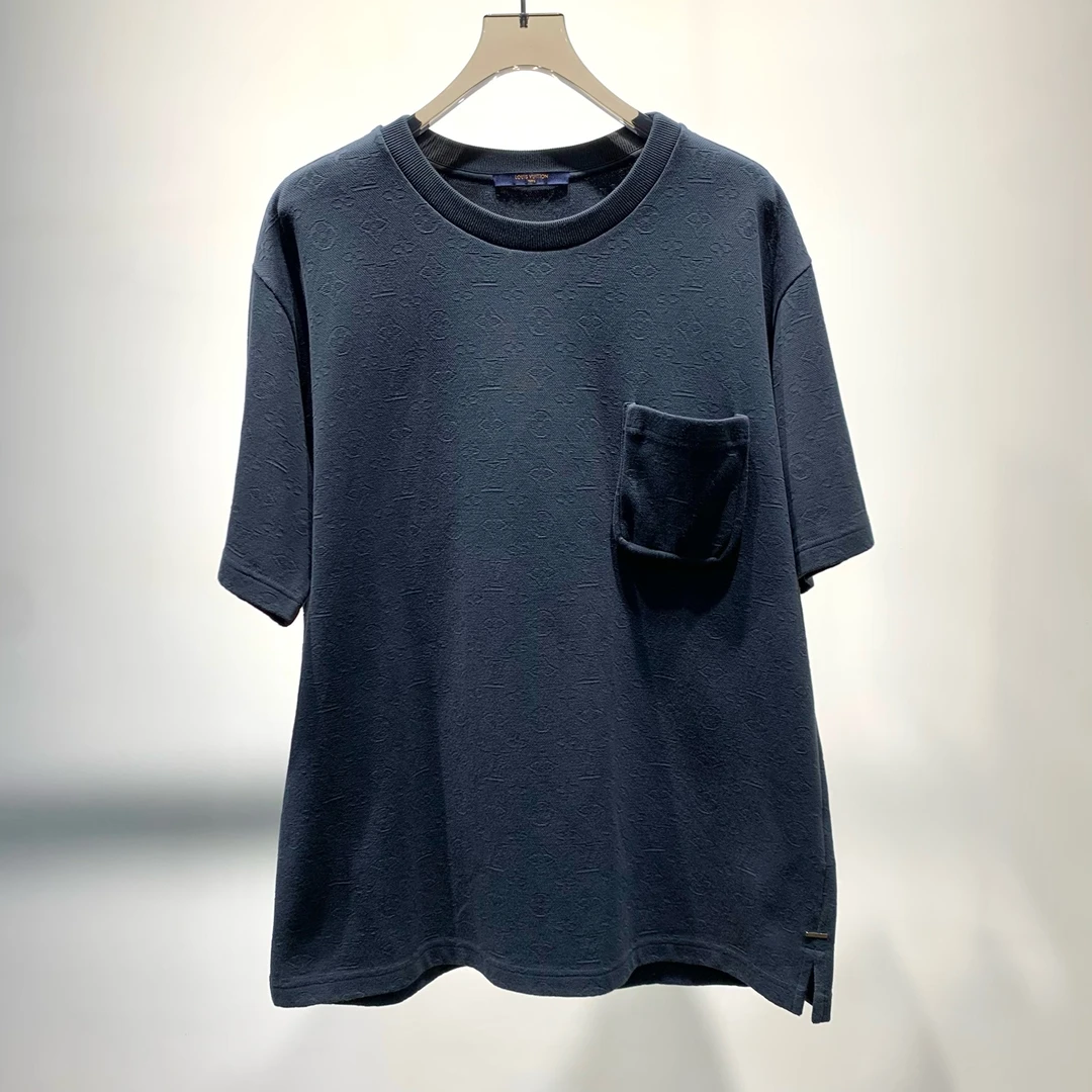 99新 LouisVuitton/路易威登 暗纹老花满印口袋短袖/XXL码/Y2739