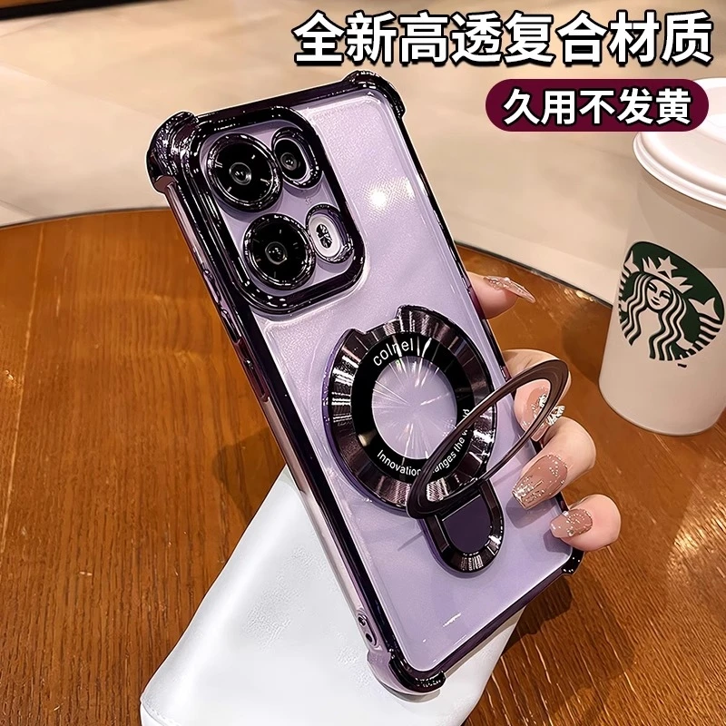 带支架适用opporeno13新款手机壳opporeno12pro透明reno11镜头全