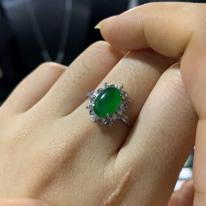 翡翠银S925镶嵌戒指