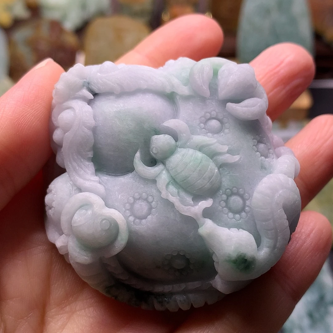 定制翡翠未镶嵌五毒