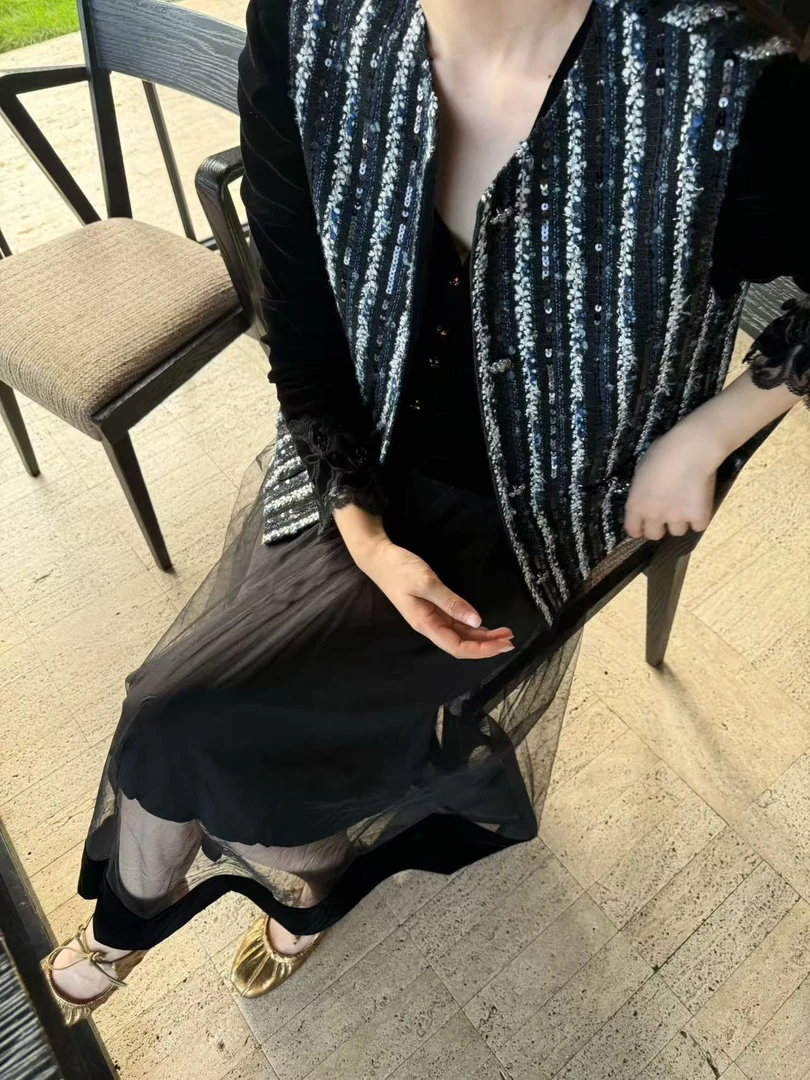 【挽棠】秋季轻奢设计感高级穿搭时尚气质小香马夹 YW241