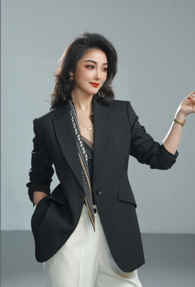 秋季款时尚百搭显瘦轻职西装高端女士气质修身单西小西装便西