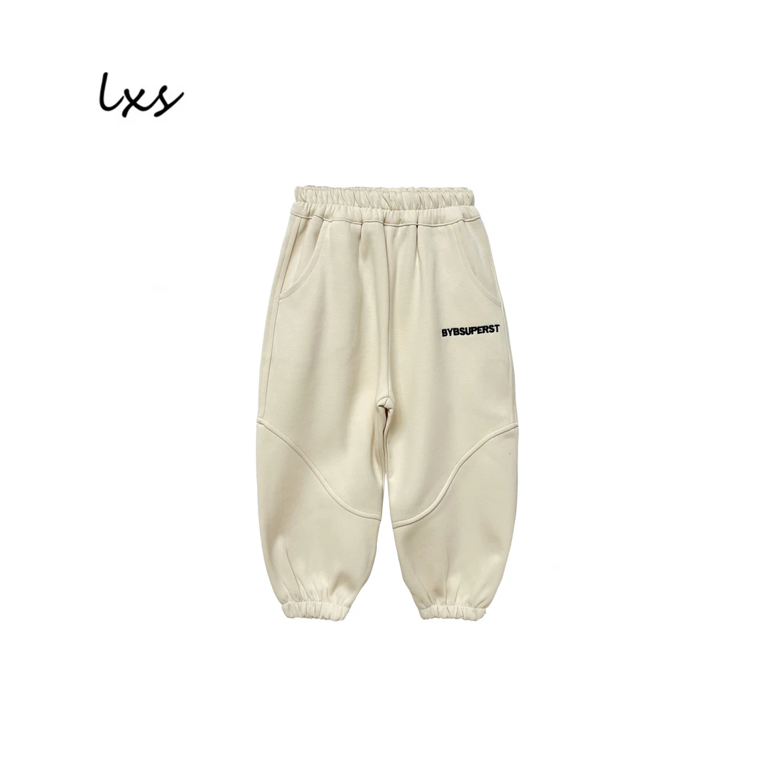 童装杏色休闲裤2024儿童秋季韩版宽松时尚百搭休闲卫裤 FK9006