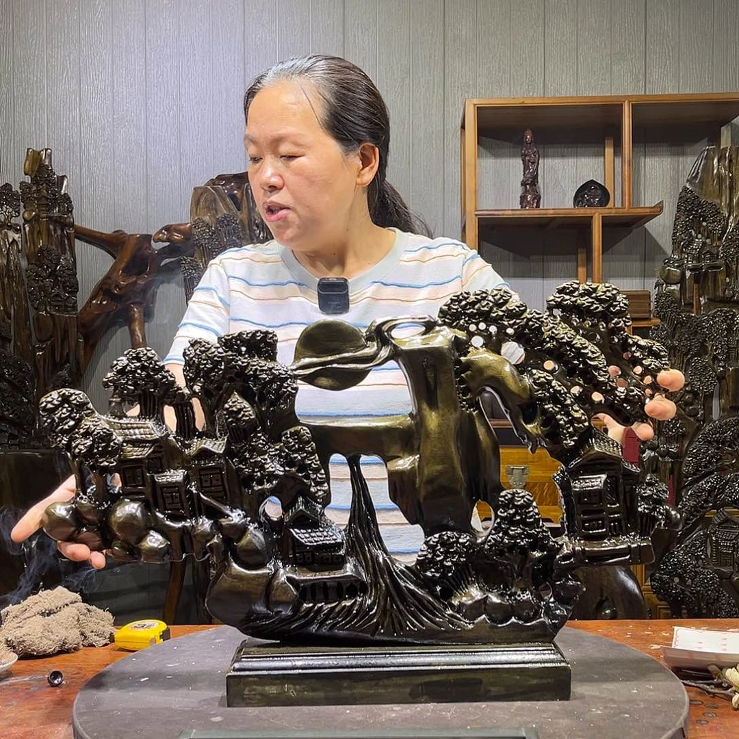 金丝楠唐阴沉木山水