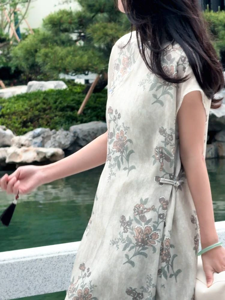 云期一梦【小花枝】新中式改良版旗袍连衣裙