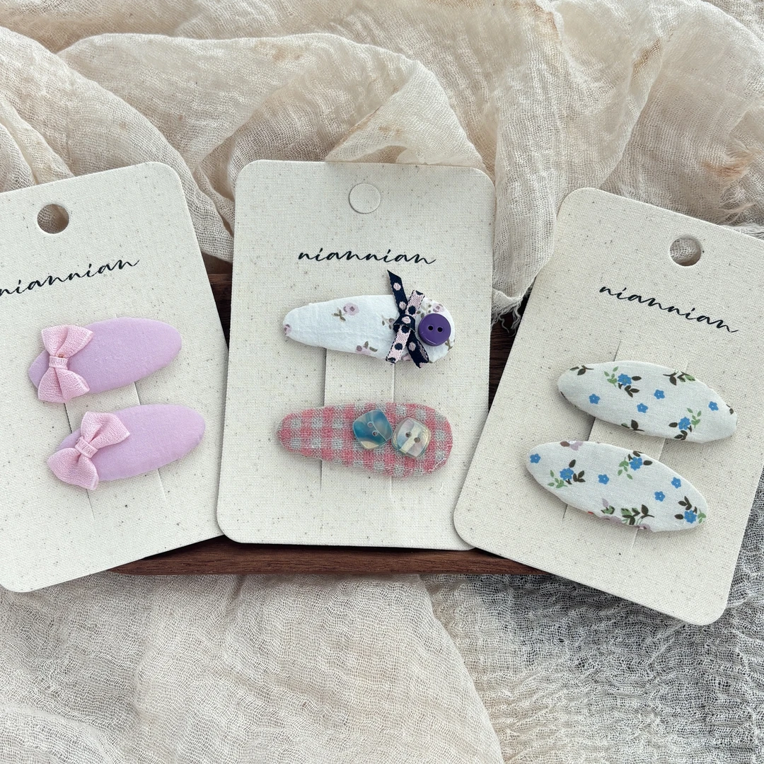 温柔布艺发夹BB夹清新新款甜美韩国原创ins小香风布艺头饰不伤发