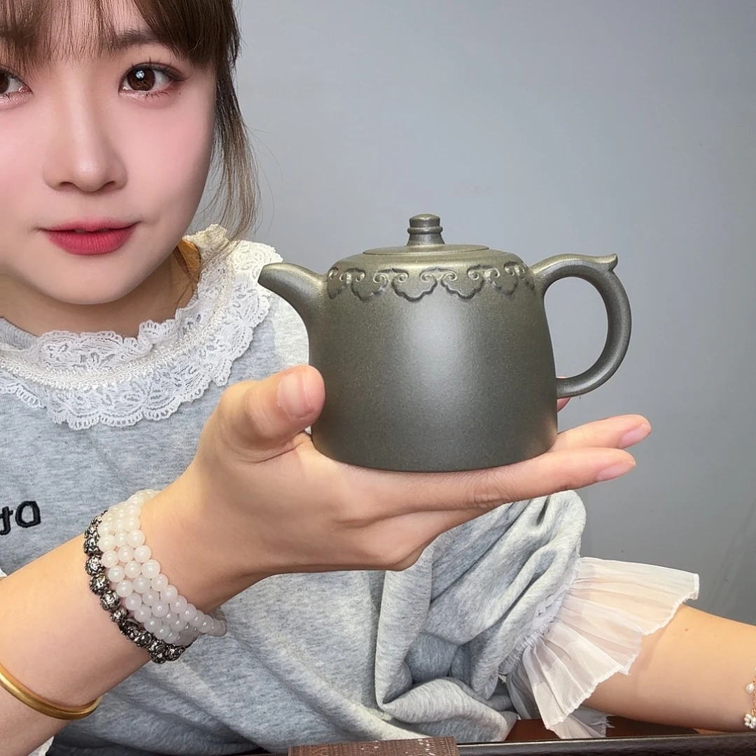 茶壶紫砂如意云肩汗铎190cc青段