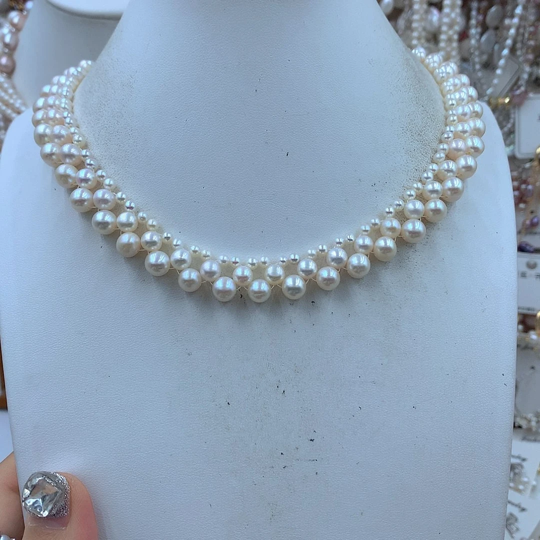 馨***贝银S925镶嵌淡水珍珠耳饰