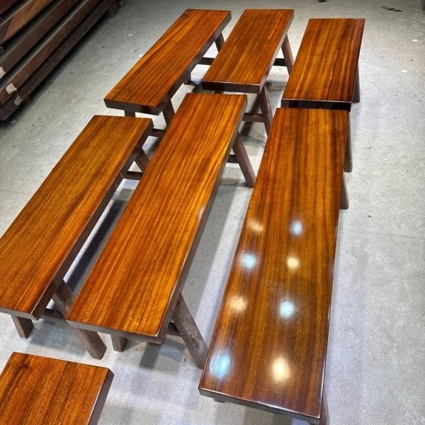 实木奥坎条凳2m长40宽52高腿部内收25公分