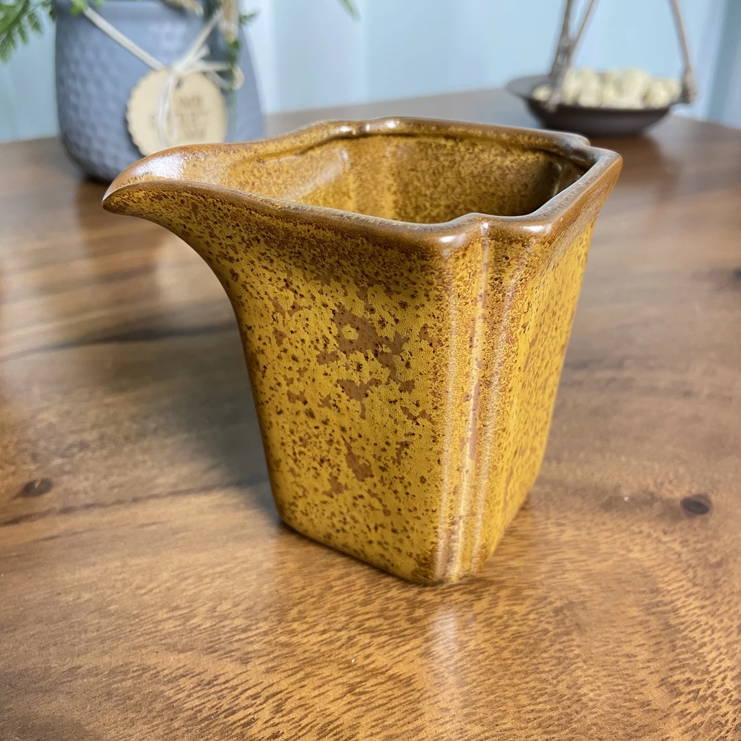 【境悟器】黄金瓷四方公道杯.1459.悦窑黄金瓷公道杯分茶器茶道