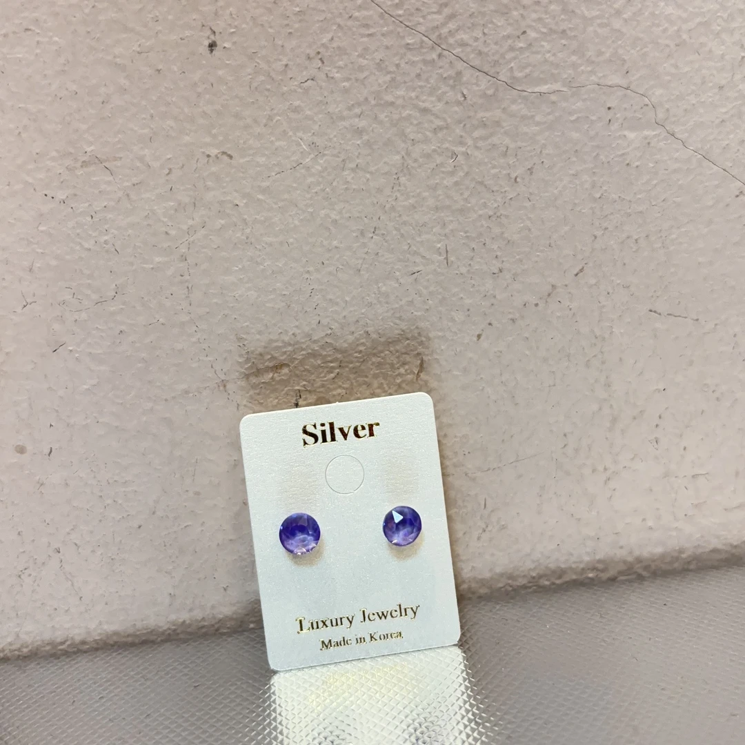 铜合金耳饰 设计款细闪耳钉R868